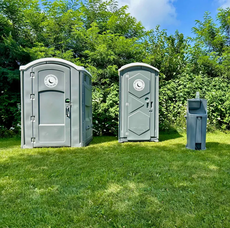 Event rental portable restroom (portable toilet/porta potty) setup