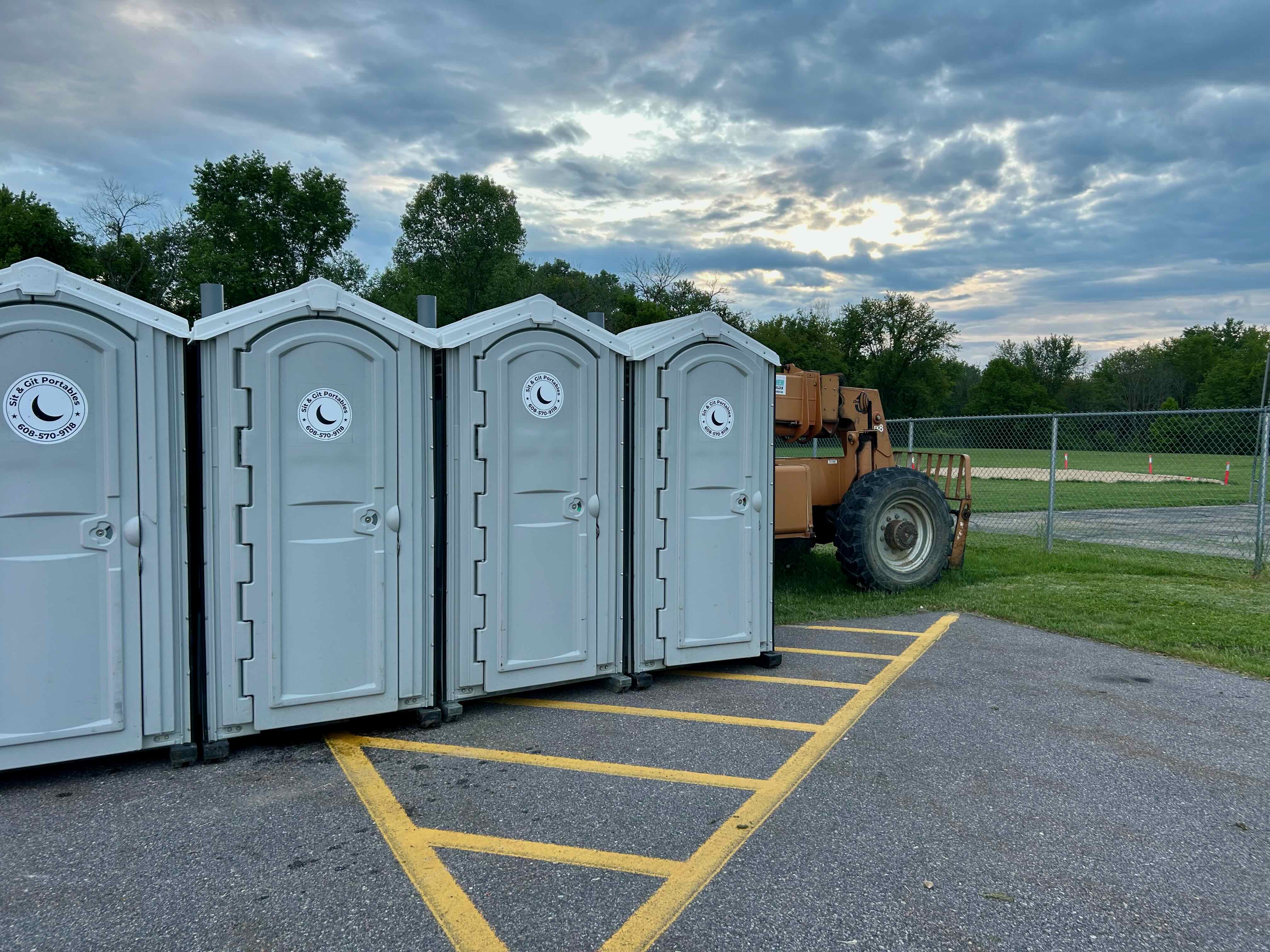 Construction site portable restroom (portable toilet/porta potty) unit